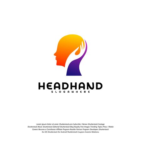 Head care logo vector, Head intelligence logo designs concept vectorのイラスト素材