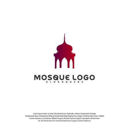 Islamic logo design vector. Mosque logo template. Muslims learn logo templatesのイラスト素材