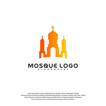 Islamic logo design vector. Mosque logo template. Muslims learn logo templatesのイラスト素材