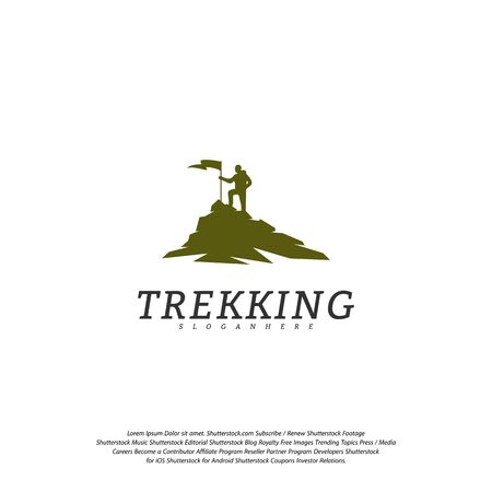 Climber vector logo template. Outdoor activity symbol logoのイラスト素材