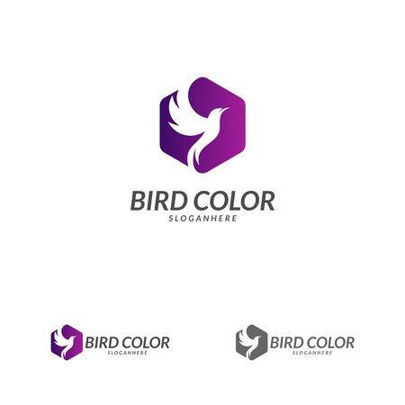 Flying Bird Logo design vector template. Dove Pigeon Logotype concept icon.のイラスト素材