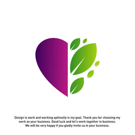 Love Green Creative logo concepts, Nature Heart logo, elements and symbols, template - Vectorのイラスト素材