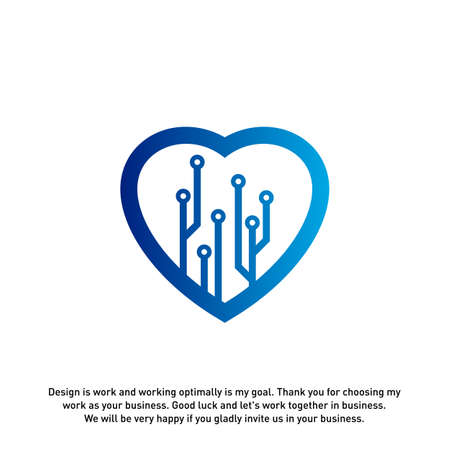 Love Tech Creative logo concepts, Tech logo template, elements and symbols, template - Vectorのイラスト素材