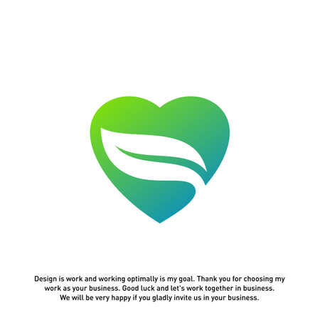 Love Green Creative logo concepts, Nature Heart logo, elements and symbols, template - Vectorのイラスト素材