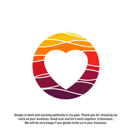 Love Heart Creative logo concepts, abstract colorful icons, elements and symbols, template - Vectorのイラスト素材