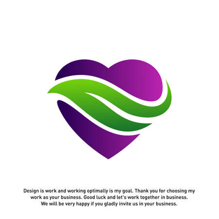Love Green Creative logo concepts, Nature Heart logo, elements and symbols, template - Vectorのイラスト素材