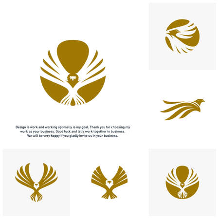 Set of Eagle Logo Vector, Design Logo Templateのイラスト素材