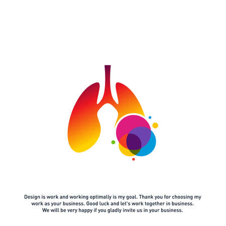 Lungs with Colorful logo vector concept, Health lungs logo designs template, template - Vectorのイラスト素材