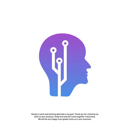 Head Tech Logo concept, Brain Robotic logo Vector - Vectorのイラスト素材