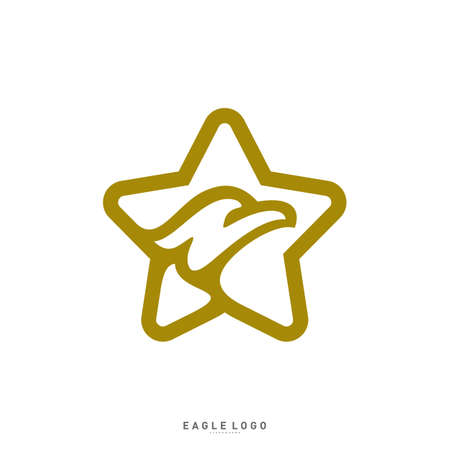 Star Eagle logo Vector Template. Eagle logo with stars iconのイラスト素材