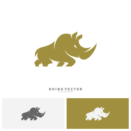Rhino Logo Concept Vector. Rhino Logo Template - Vectorのイラスト素材