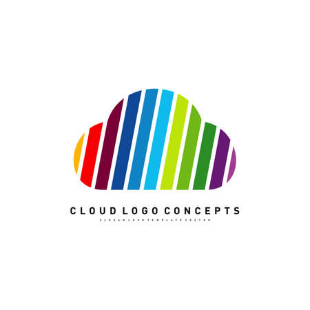 Colorful Cloud Logo Design Concept Vector. Cloud Paint Logo Template Vectorのイラスト素材