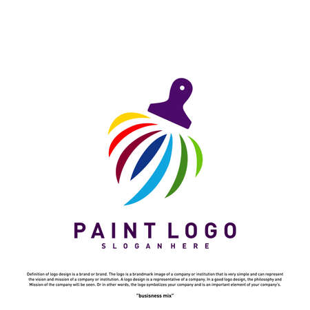 Love Paint Logo Design Concept Vector. Colorful Heart Logo Vector Templateのイラスト素材