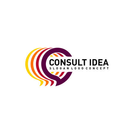 Modern Business Consulting Agency logo design template. Elegant Simple Consult logo conceptのイラスト素材