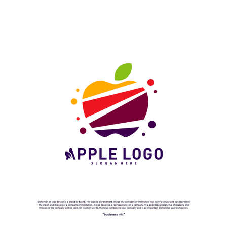 Colorful Apple logo design concept vector. Fruit Apple Creative Logo vector template. Icon symbolのイラスト素材