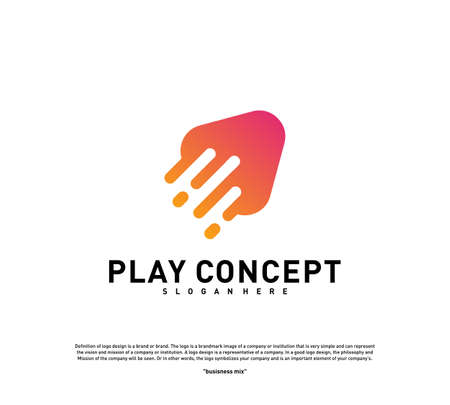 Fast Play logo design concept. Play tech logo template vector. Icon Symbolのイラスト素材