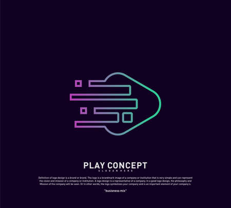 Fast Play logo design concept. Play tech logo template vector. Icon Symbolのイラスト素材