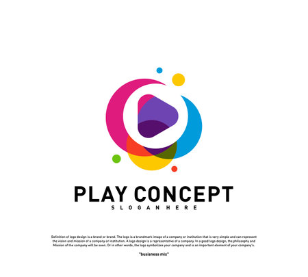Colorful Play logo design concept. Play logo template vector. Icon Symbolのイラスト素材