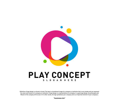 Colorful Play logo design concept. Play logo template vector. Icon Symbolのイラスト素材