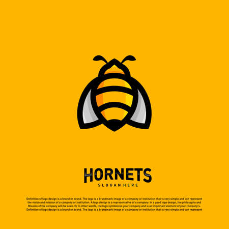 Bee logo design vector. Hornets logo template. Icon symbolのイラスト素材