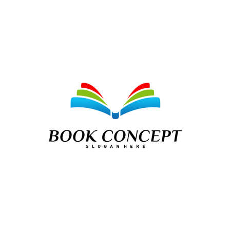 Book Logo concept. Smart Learning Education Logo Design Template Vector. Icon Symbolのイラスト素材