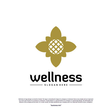 Wellness Logo Design Concept. Nature Leaf Logo Design Template Vector. Icon Symbolのイラスト素材