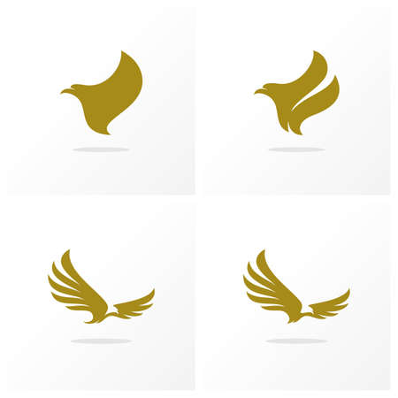 Set of Eagle logo design vector. Simple Eagle logo template. Icon Symbolのイラスト素材