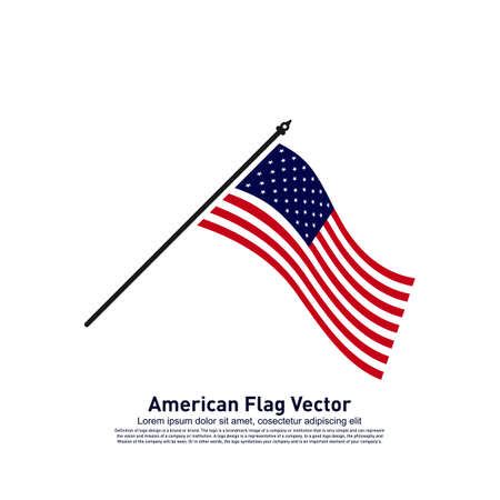 American Flag Vector illustration Design Template. Icon Symbolのイラスト素材