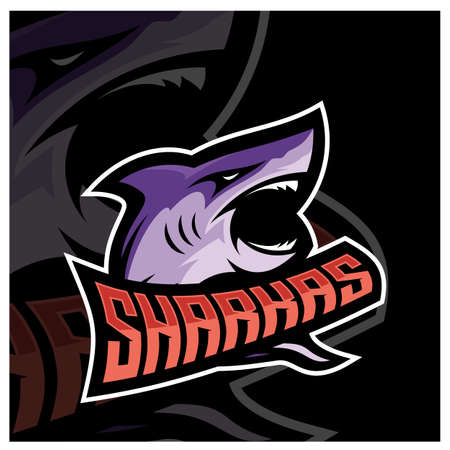 Shark Logo Design Vector. Sharks Logo for a club or sport teamのイラスト素材