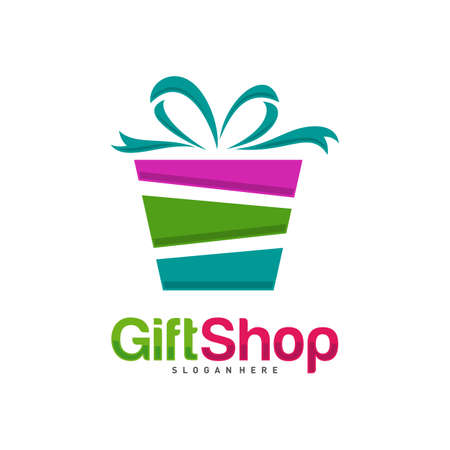 Gift Shop Logo Design Concept Vectorのイラスト素材