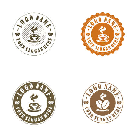 Coffee logo design vector template. Coffee label, Badge, Emblem. Illustrationのイラスト素材