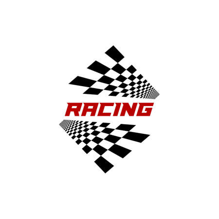 Race flag logo icon, Racing logo concept, modern simple design illustration vector template, Creative designのイラスト素材