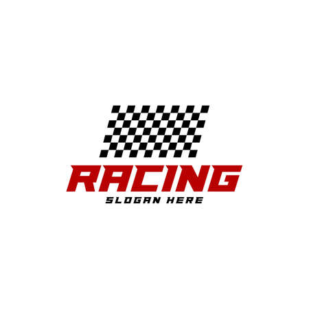 Race flag logo icon, Racing logo concept, modern simple design illustration vector template, Creative designのイラスト素材