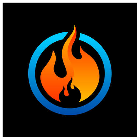 Fire logo vector, Flame logo design template, Icon symbol, Creative designのイラスト素材