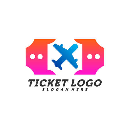 Airplane Ticket logo design concept vector, Travel Ticket logo Template, Creative design, Icon symbolのイラスト素材