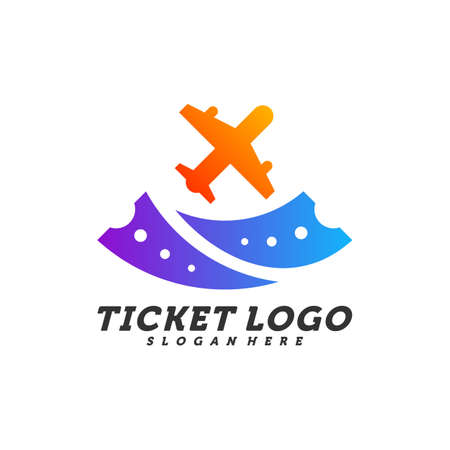 Airplane Ticket logo design concept vector, Travel Ticket logo Template, Creative design, Icon symbolのイラスト素材