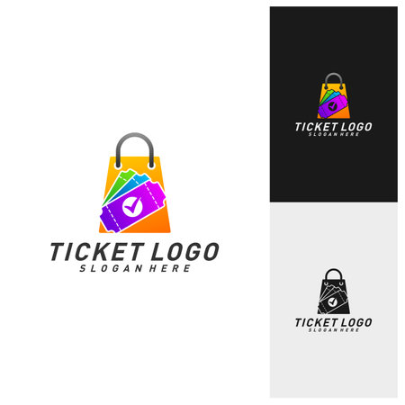 Shop Ticket Logo Template Design Vector, Emblem, Creative design, Icon symbol conceptのイラスト素材