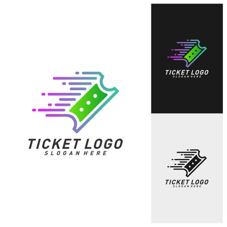 Quick Ticket Logo Template Design Vector, Emblem, Creative design, Icon symbol conceptのイラスト素材