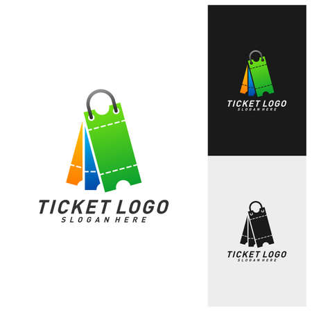 Shop Ticket Logo Template Design Vector, Emblem, Creative design, Icon symbol conceptのイラスト素材
