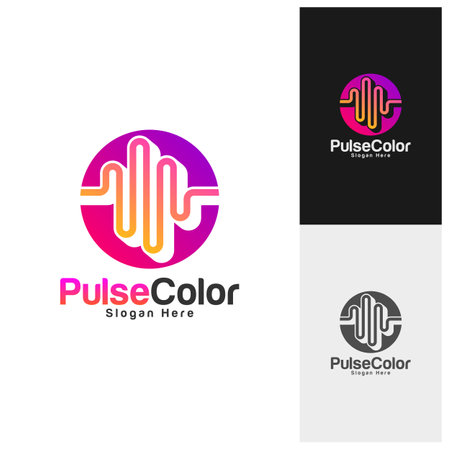 Colorful Pulse Logo Template Design Vector, Creative design, Icon symbolのイラスト素材