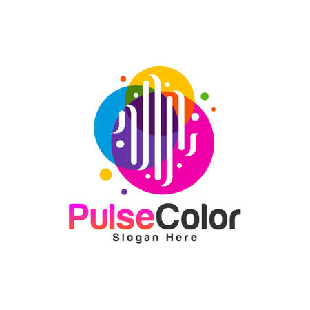 Colorful Pulse Logo Template Design Vector, Creative design, Icon symbolのイラスト素材