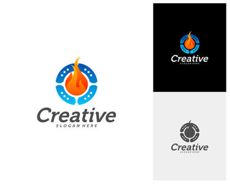 Hot Ticket Creative logo concepts, abstract colorful icons, elements and symbols, template - Vectorのイラスト素材