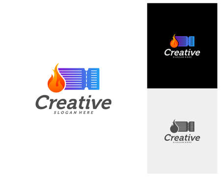 Hot Ticket Creative logo concepts, abstract colorful icons, elements and symbols, template - Vectorのイラスト素材