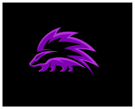 Porcupine Esport gaming mascot logo template Vector. Modern Porcupine Logo Vectorのイラスト素材