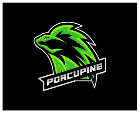 Porcupine Esport gaming mascot logo template Vector. Modern Porcupine Logo Vectorのイラスト素材