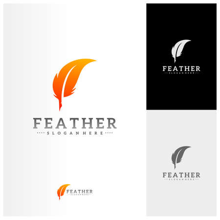 Feather logo design vector template, Simple Feather logo conceptsのイラスト素材