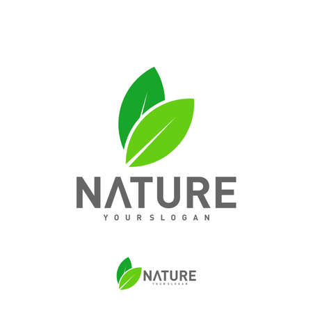 Leaf logo design vector template, Nature logo design concept, illustration, Icon symbolのイラスト素材