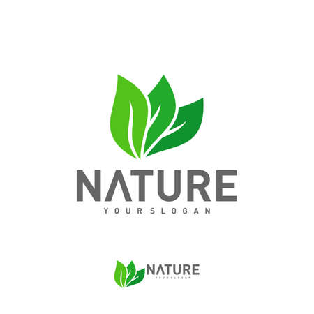 Leaf logo design vector template, Nature logo design concept, illustration, Icon symbolのイラスト素材