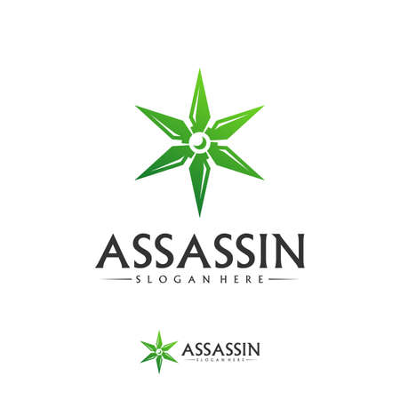 Shuriken Logo Design Vector Template, Assassin logo concept, Icon symbolのイラスト素材