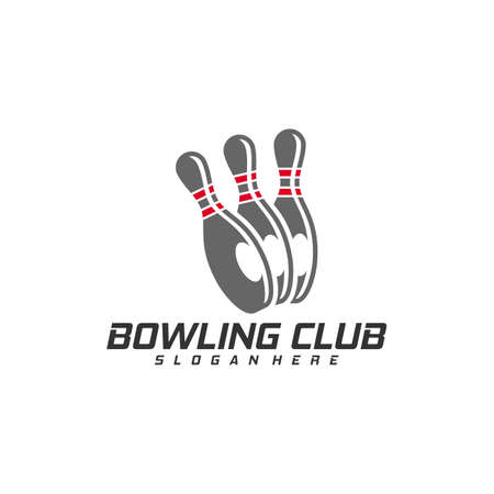 Bowling logo design concept vector template, emblem tournament template editable for your design. Icon Symbolのイラスト素材